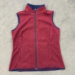 Amazon Essentials Burgundy Navy Blue Full Zip Sherpa Fleece Vest Men's Size M